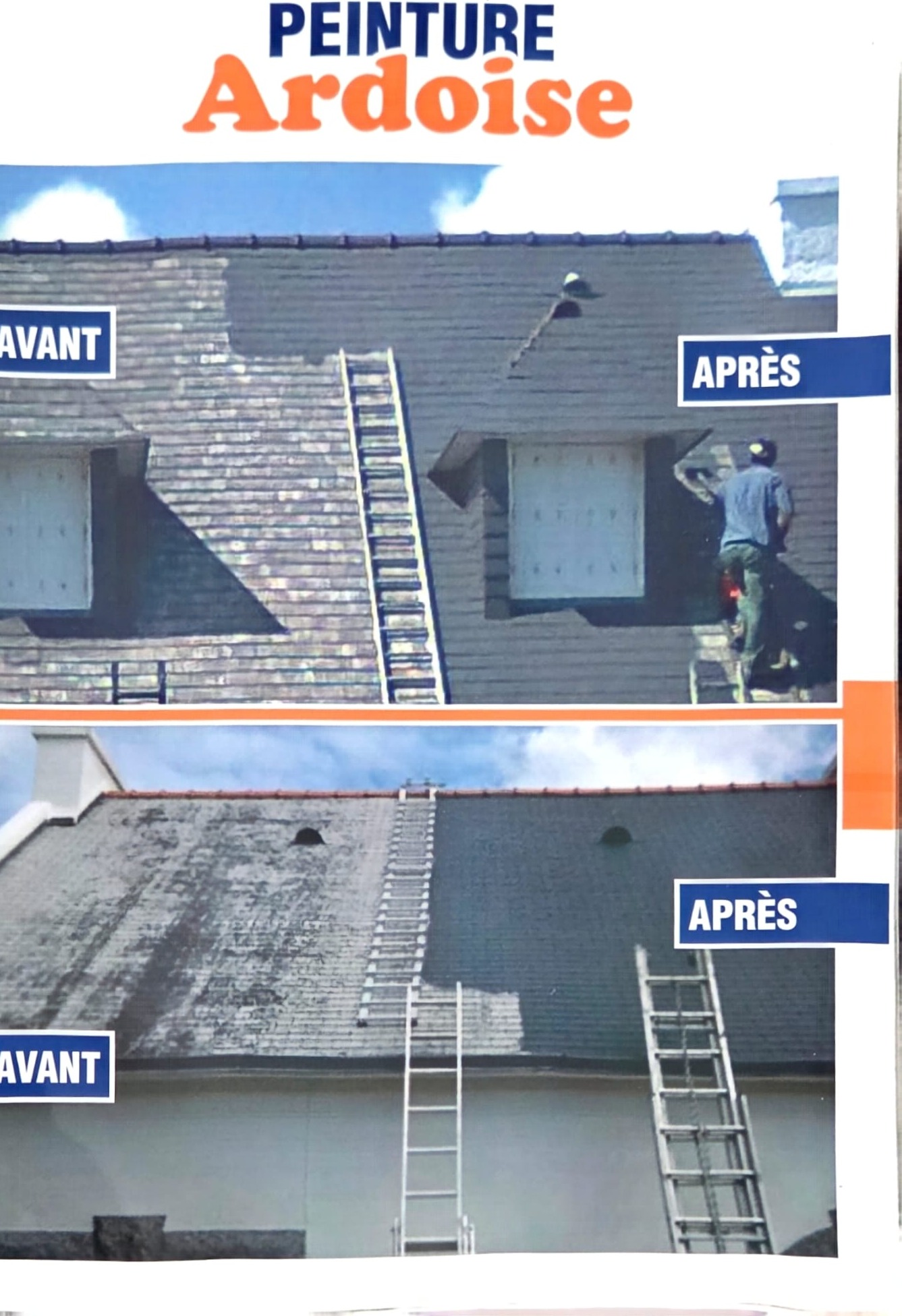Peinture d'ardoise — avant / après