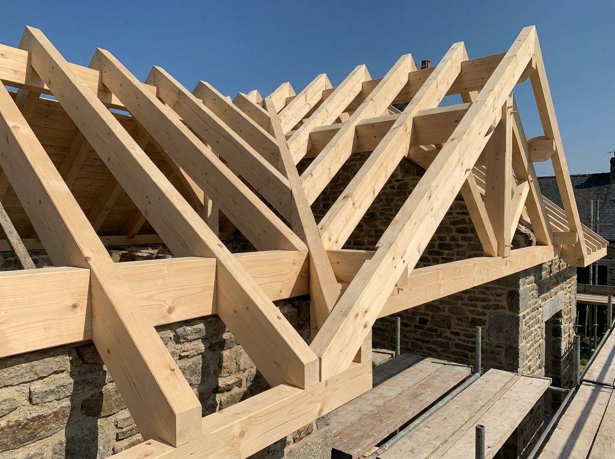 Charpente traditionnelle en bois — rénovation